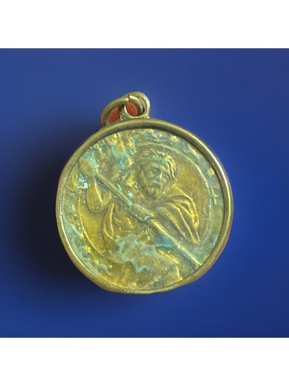 Vintage Catholic Medal of St Christopher Old Car Automobile NEEDS CLEANED